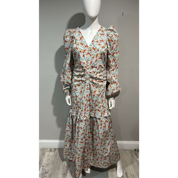 By Timo Floral Cotton Long Sleeve Maxi Dress Size Medium - Picture 5 of 7